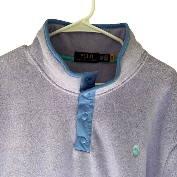Polo Ralph Lauren Men's Brushed Fleece Mockneck Pullover Lavender XXL - Picture 3 of 9